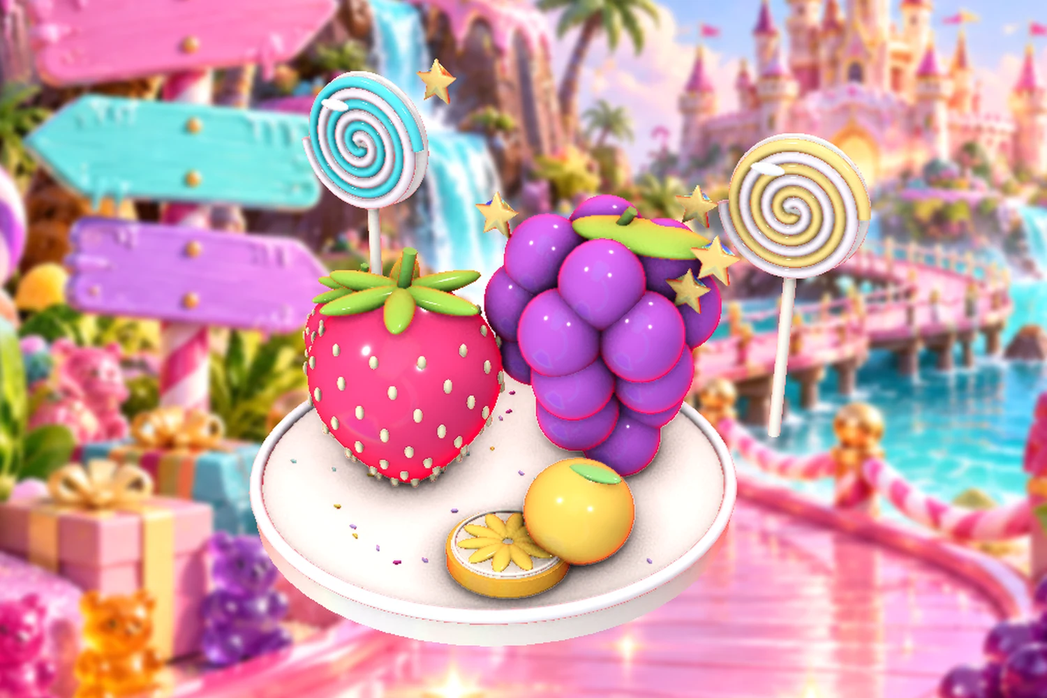 Fruit colours and jelly shapes, sorted one careful move at a time.